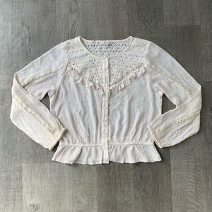 3/$10 American Eagle White Peasant Blouse